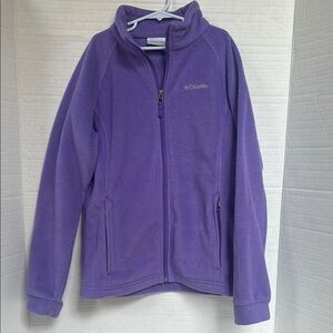 Columbia Girls Purple Fleece Zipper Jacket Size L (14-16)